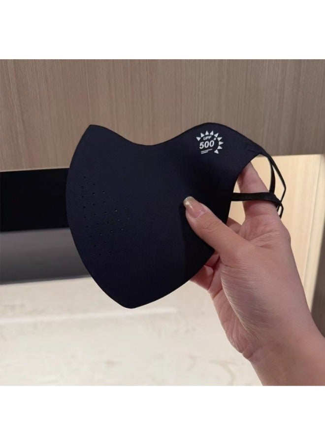 New Ice Silk Sunscreen Mask Outdoor Ice Breathable Sunscreen Mask Black  - Image 1