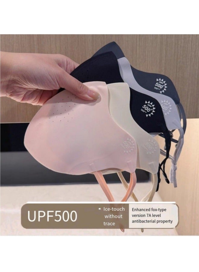 New Ice Silk Sunscreen Mask Outdoor Ice Breathable Sunscreen Mask Black  - Image 2