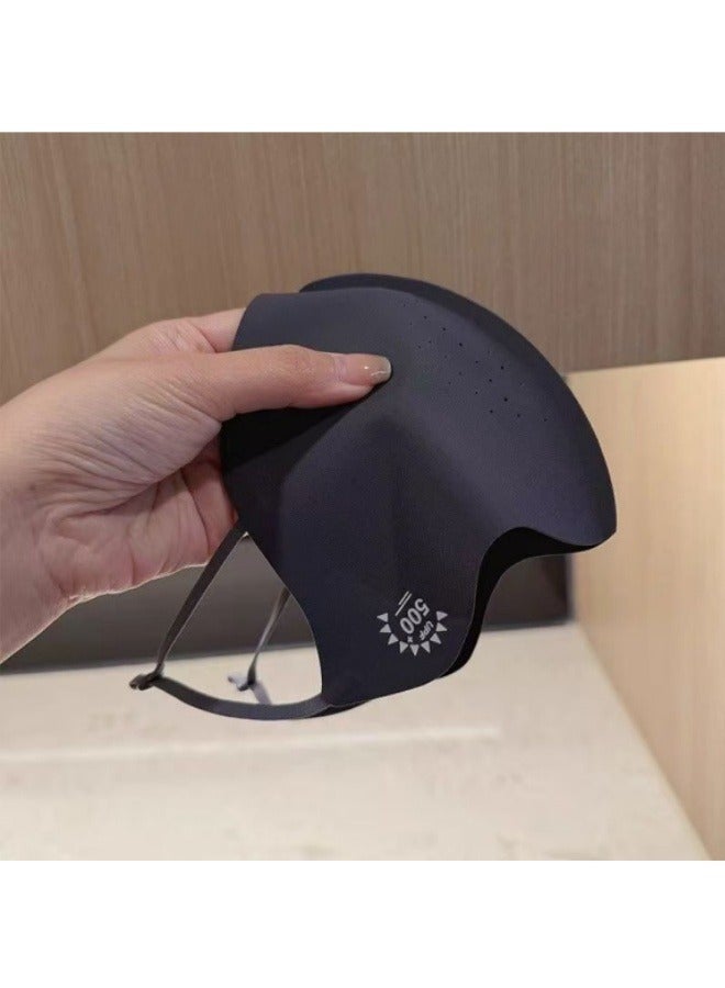 New Ice Silk Sunscreen Mask Outdoor Ice Breathable Sunscreen Mask Black  - Image 5