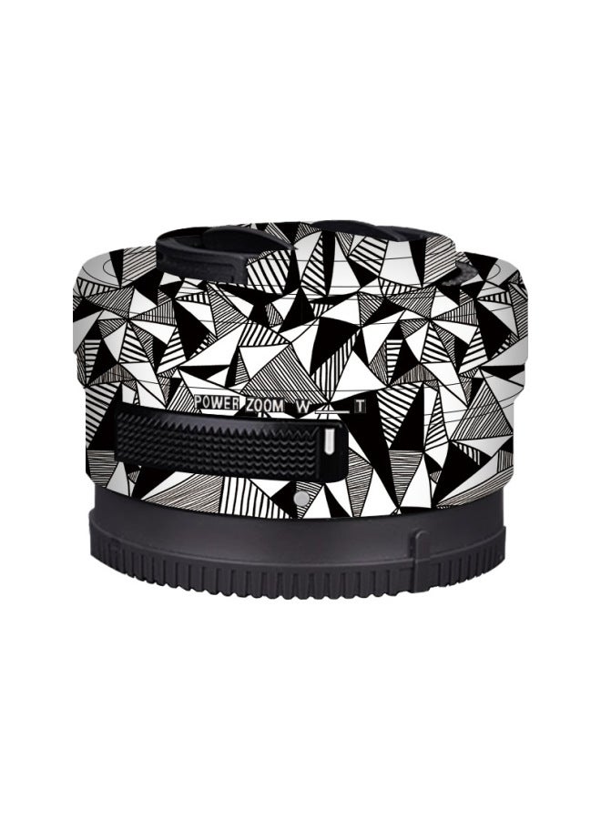 general Walking Donkey For Sony E16-50 Lens Film E1650 Sticker Protective Film All-inclusive Sticker Skin Color Leather-Color:black And White Triangle - Image 1