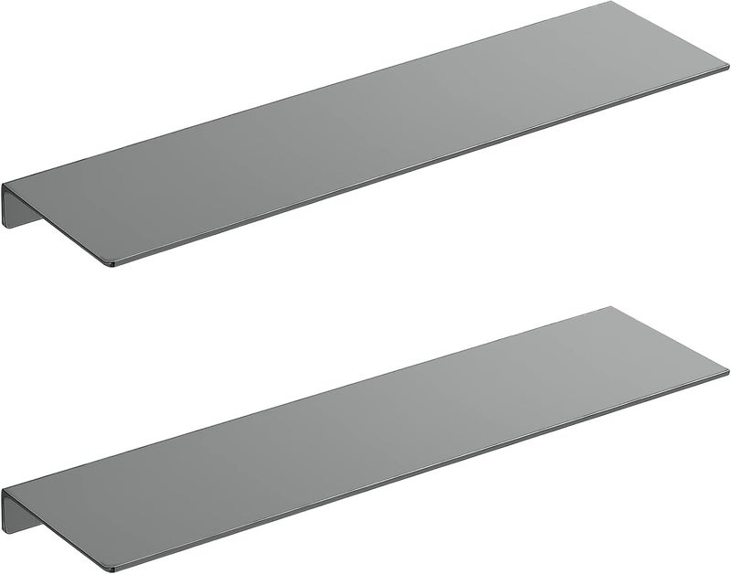 Danpoo 20 inch Gray Metal Floating Shelves for Wall Organizer & Storage, Display Shelves for Bathroom, Living Room, Kitchen, Bedroom(2-Pack) - Image 1