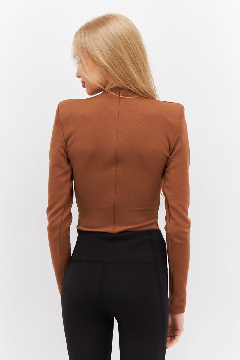 Adidas Adidas x Ivy Park Women Sportswear Fit Long Sleeves Outdoor Bodysuit, Brown  - Image 3