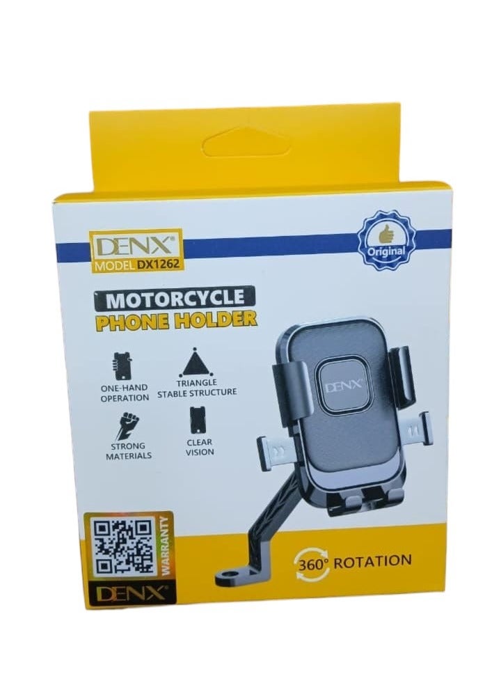 Denx Motorcycle Phone Holder Mount 360 Rotation