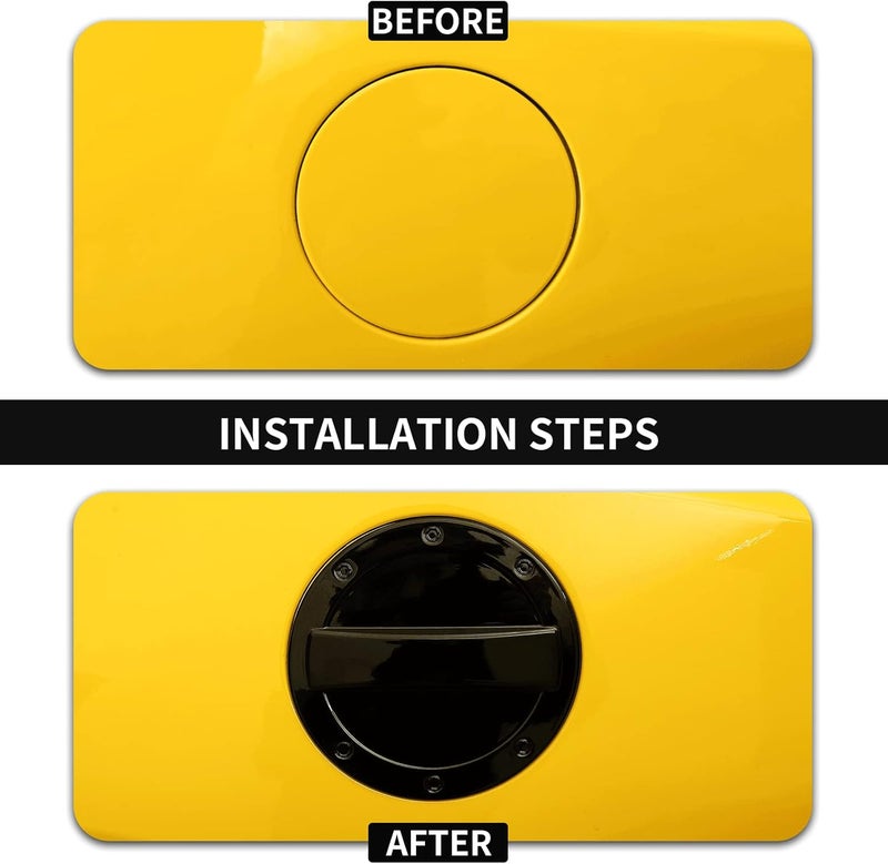 Hoolcar Gas Cap Fuel Filler Door Trim Cover for 2017-2022 Chevrolet Camaro, Black - Image 2