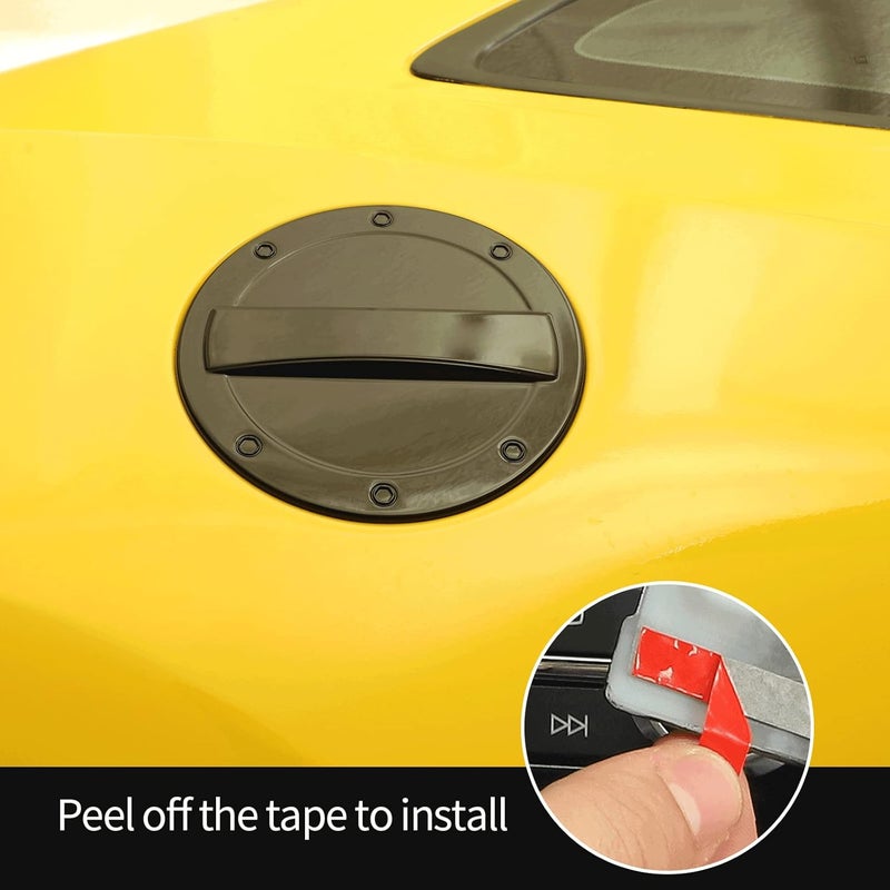 Hoolcar Gas Cap Fuel Filler Door Trim Cover for 2017-2022 Chevrolet Camaro, Black - Image 5