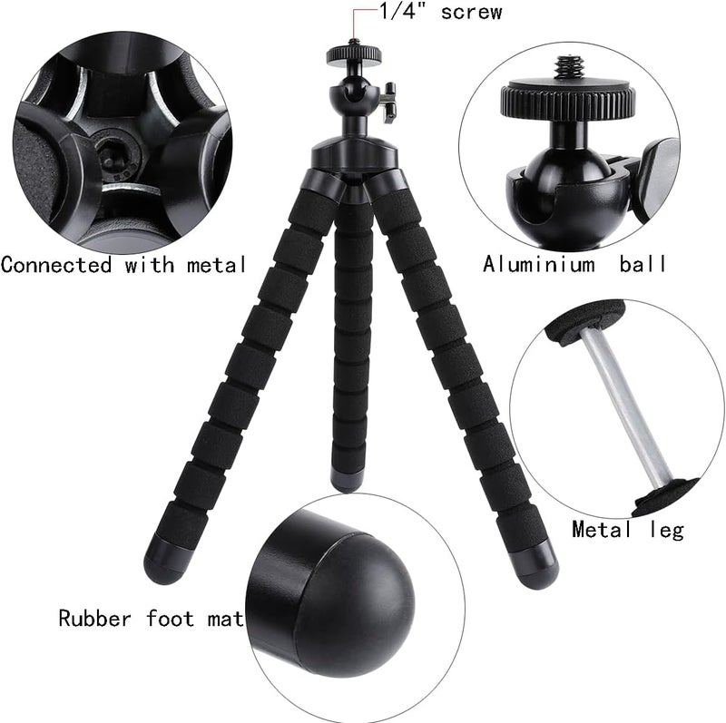 Acuvar Flexible Phone Tripod for iPhone and Android with Wireless Remote and Clip Portable Small Tripod Stand for Video Recording Vlogging Selfies Live Streaming Photography Black - Image 5