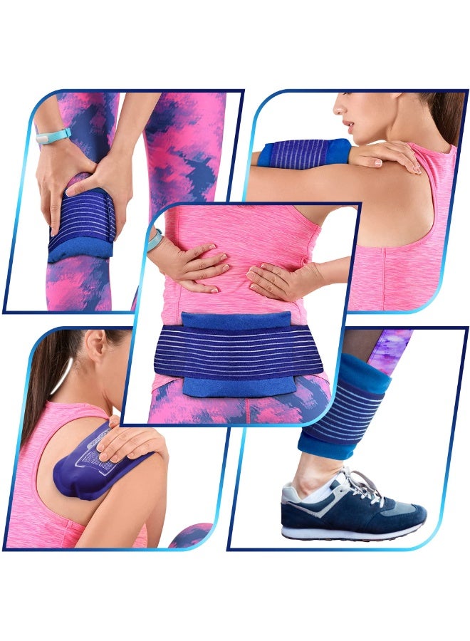 KISSUN Ice Pack, 2 Reusable Hot and Cold Ice Packs for Injuries, Joint Pain, Muscle Soreness and Body Inflammation - Reusable Gel Wraps - Adjustable & Flexible for Knees, Back, Shoulders, Arms and Legs - Image 5