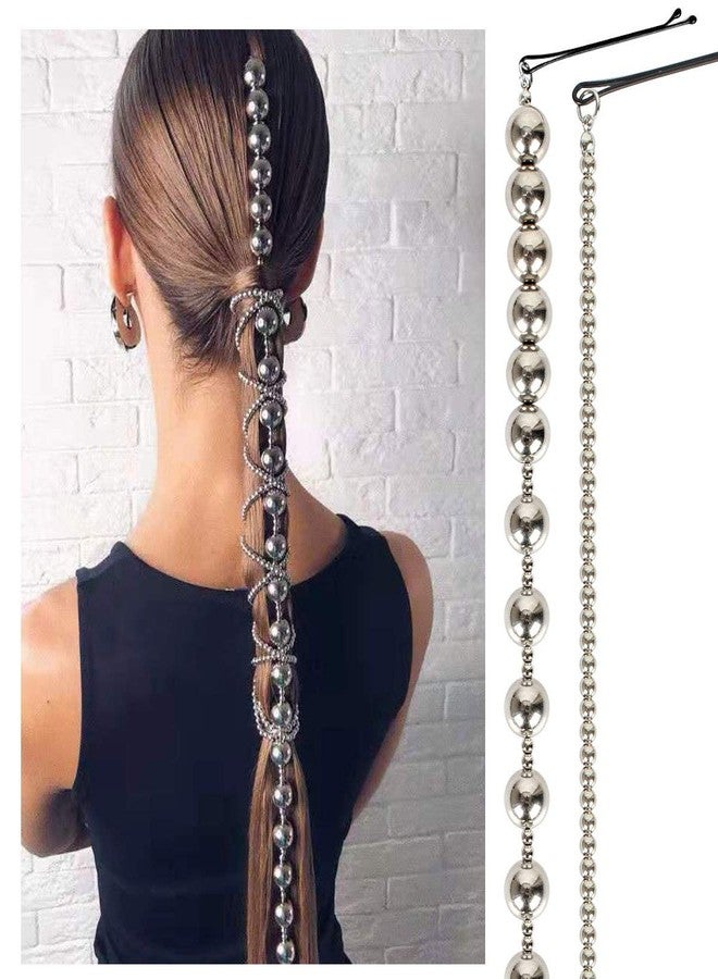 Shidara Tassel Hair Chains with Clip for Ponytails and Dreadlocks | Multi-Strand Hair Extension Clips for Prom, Parties, Weddings, and Special Occasions for Women and Girls (Silver, 2 Pcs) - Image 2