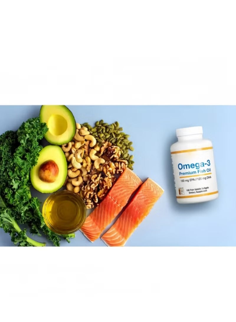 أوميغا كبسولات زيت السمك أوميجا 3 عالية الامتصاص | بدون رائحة وسهلة الاخذ، تعزيز نشاط الدماغ والجلد - Image 2