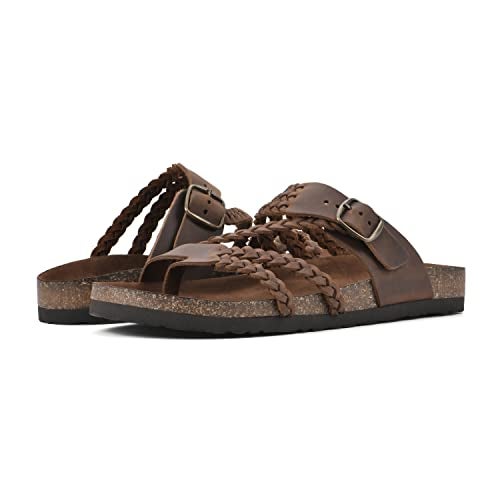 WHITE MOUNTAIN Women's Hayleigh Footbed Sandal, Brown/Leather, 8 M - Image 2