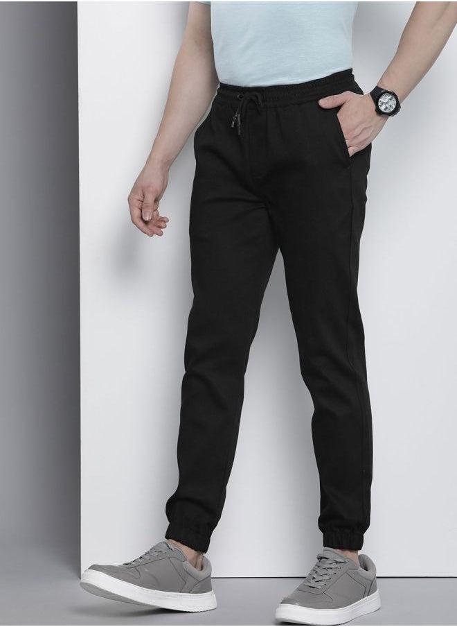The Indian Garage Co Men Slim Fit Solid Mid-Rise Stretchable Chino Joggers  - Image 2