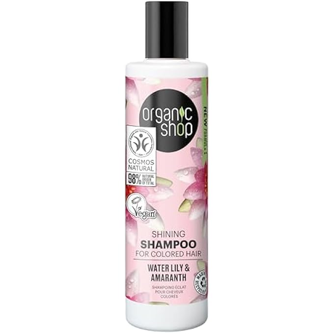 Organic Shop SHINING SHAMPOO FOR COLORED HAIR WATER LILY AND AMARANTH, 280 ML - Image 2
