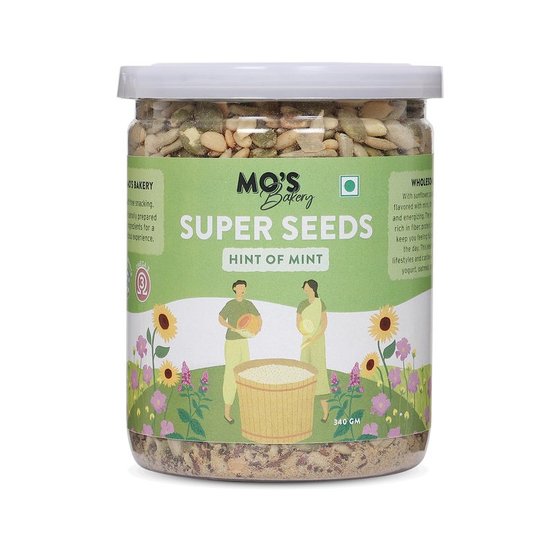 MOS Mo's Seeds Mix - Mint Flavour 340 g | Healthy seeds mix | Roasted Mix Seeds | Rich in Fiber & Good Fats - Image 1
