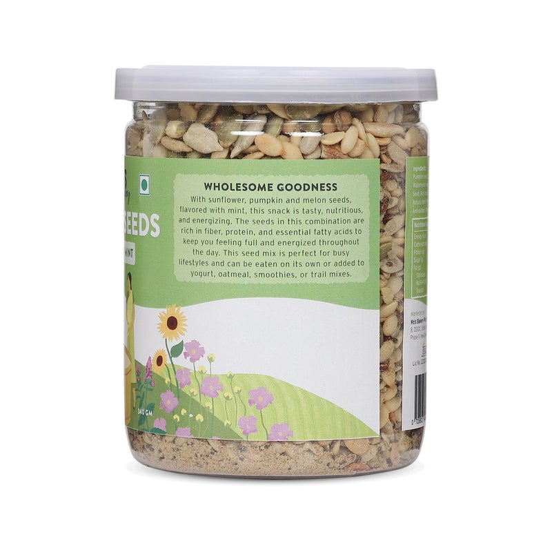 MOS Mo's Seeds Mix - Mint Flavour 340 g | Healthy seeds mix | Roasted Mix Seeds | Rich in Fiber & Good Fats - Image 4