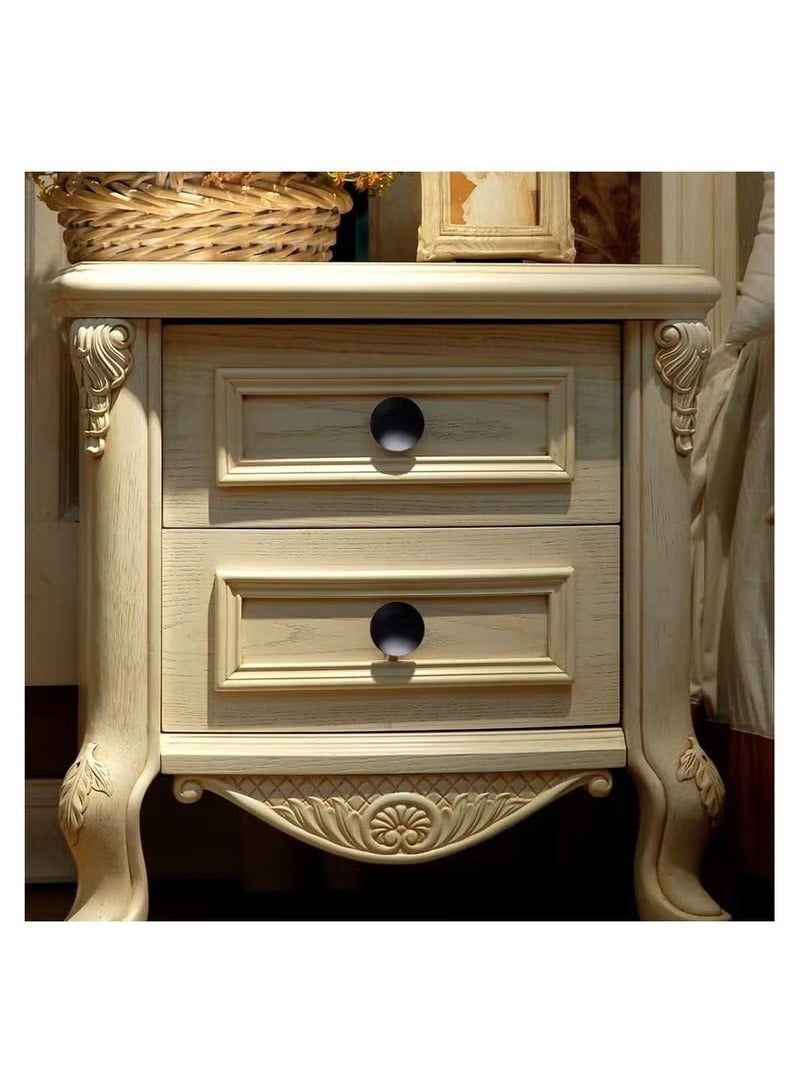 12 Pcs 30mm Black Cupboard Knobs Kitchen Cupboard Handles Cabinet Door Knobs Vintage Matted Round Drawers Cupboard with 12 Screws - Image 4