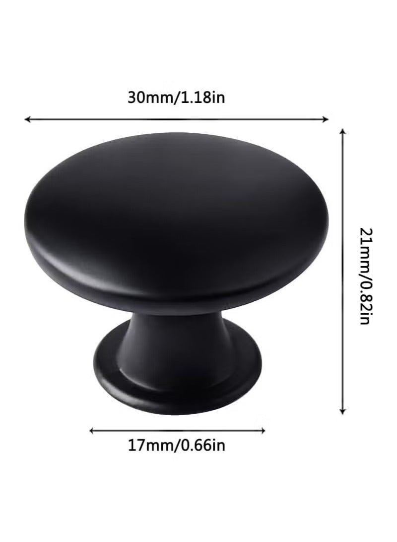 12 Pcs 30mm Black Cupboard Knobs Kitchen Cupboard Handles Cabinet Door Knobs Vintage Matted Round Drawers Cupboard with 12 Screws - Image 5