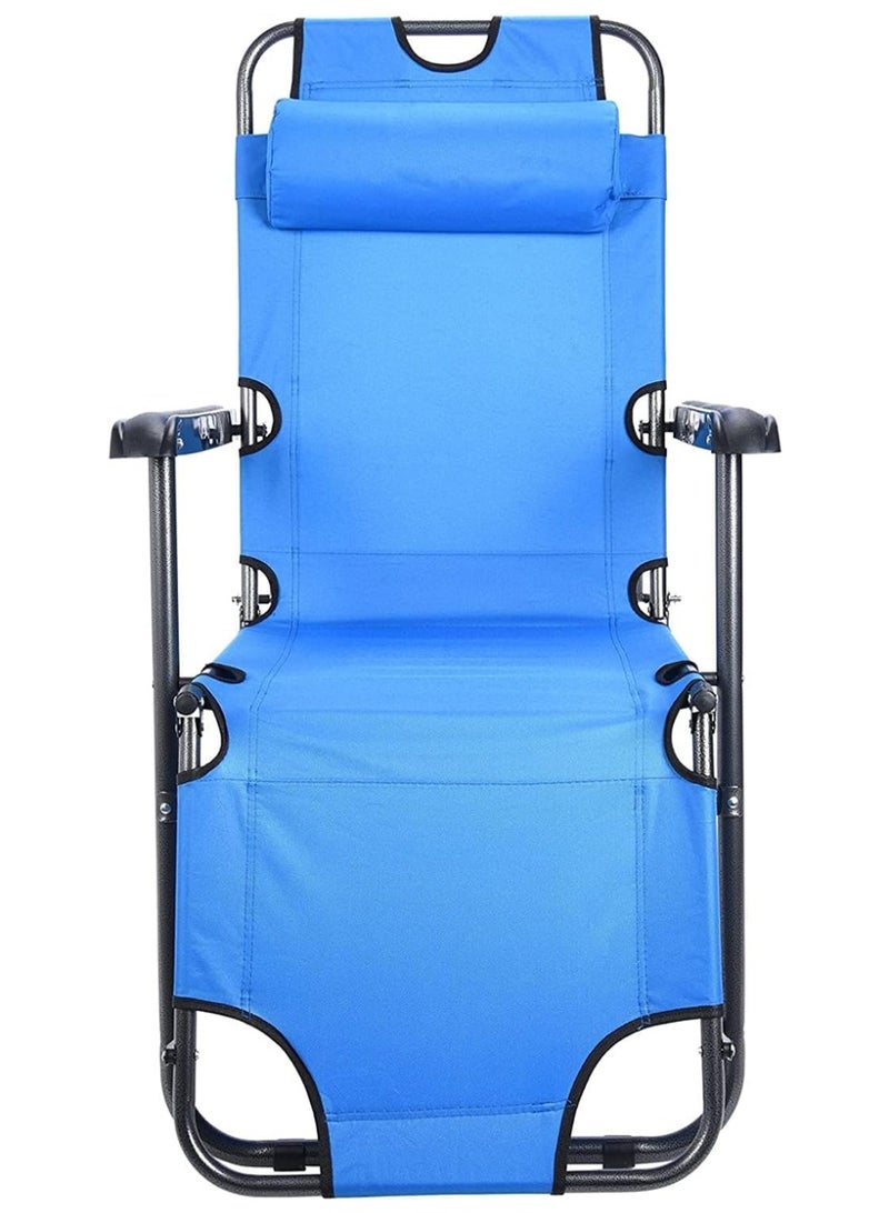 Cady One Portable Folding Recliner Chair for Seniors, Adjustable Camping Chair with Headrest, Durable Metal Frame Picnic Seat Ideal for Indoor and Outdoor Use Holds 120kg - Image 2