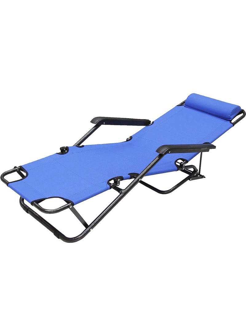 Cady One Portable Folding Recliner Chair for Seniors, Adjustable Camping Chair with Headrest, Durable Metal Frame Picnic Seat Ideal for Indoor and Outdoor Use Holds 120kg - Image 4
