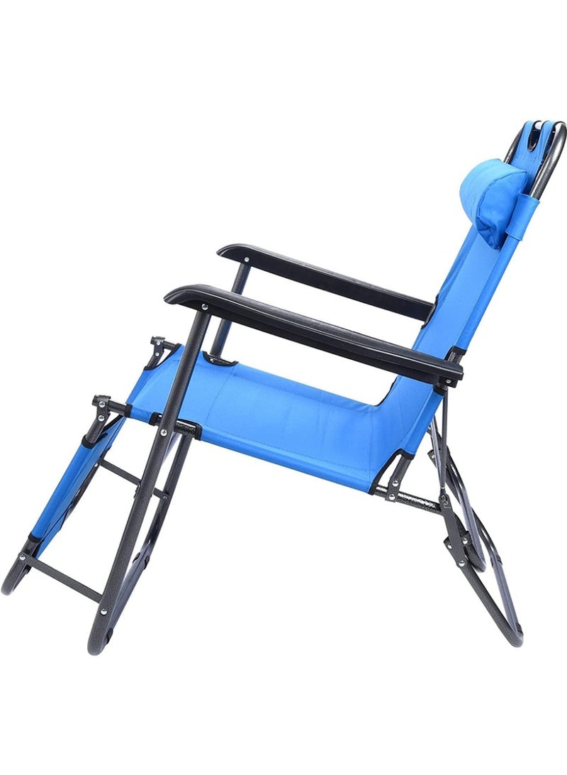 Cady One Portable Folding Recliner Chair for Seniors, Adjustable Camping Chair with Headrest, Durable Metal Frame Picnic Seat Ideal for Indoor and Outdoor Use Holds 120kg - Image 3