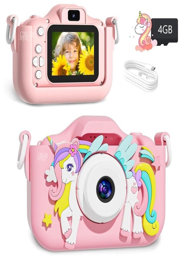 CADDLE & TOES Kids Camera for Boys Girls, 20MP 1080P Digital Video Camera for Kids, Christmas Birthday Gift for Boys and Girls Age (4+) to 12,Digital Camera (Pink-Fly-Wing Unicorn) - Image 1