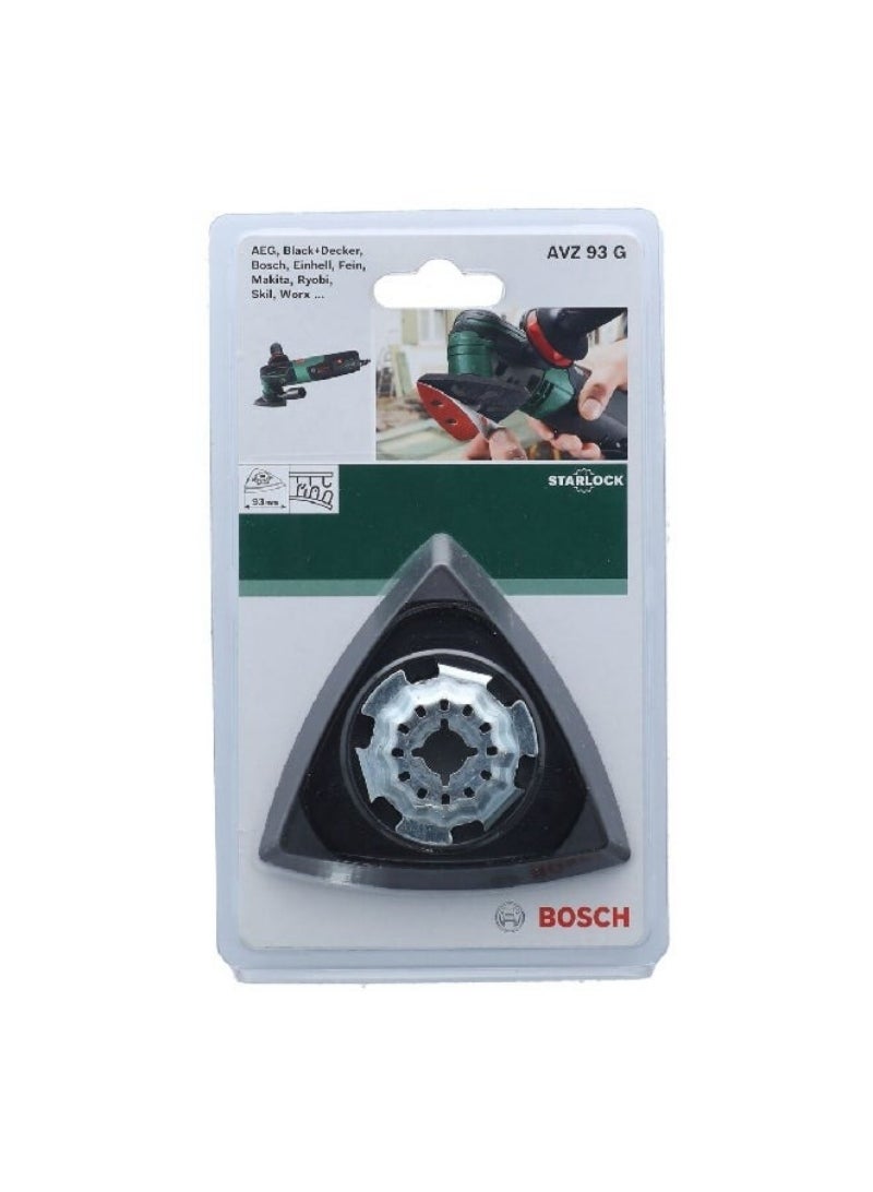 BOSCH AVZ 93 G Flexible Corners Hook-and-Loop Fastener Sanding Plate Silver and Black 93 mm JE2 609 256 956 