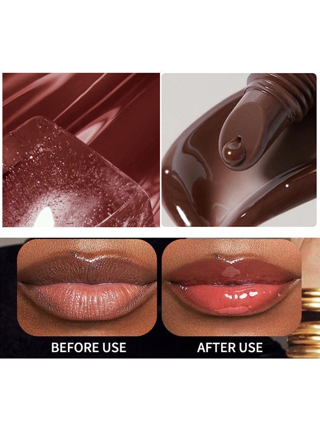 JOVIALITY Peptide Lip Tint, Lip Gloss Lip Balm Moisturizes Lips, Tinted Lipstick, Helps Lock Moisture For Fuller And Softer Lips 10ml (Espresso) - Image 3