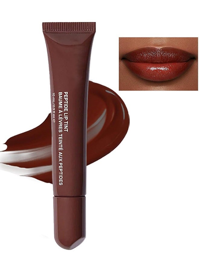JOVIALITY Peptide Lip Tint, Lip Gloss Lip Balm Moisturizes Lips, Tinted Lipstick, Helps Lock Moisture For Fuller And Softer Lips 10ml (Espresso) - Image 1