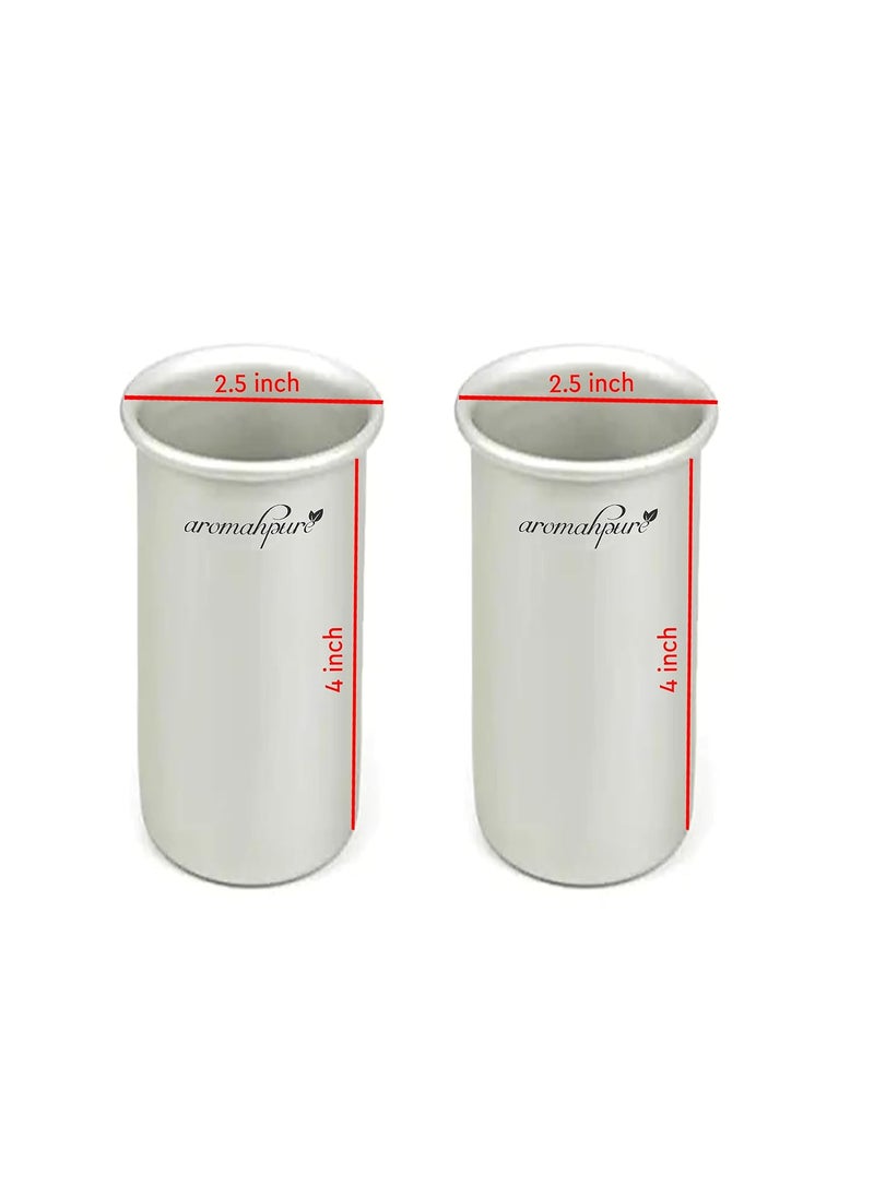 aromahpure - Aromahpure Alumnium Candle Making Moulds | 2.5 * 4, 2.5 * 4 inches | Set of 2 | Re-Useable Moulds |Cylindrical Candles Moulds | Festival Decorations and Other Occasions - Image 1