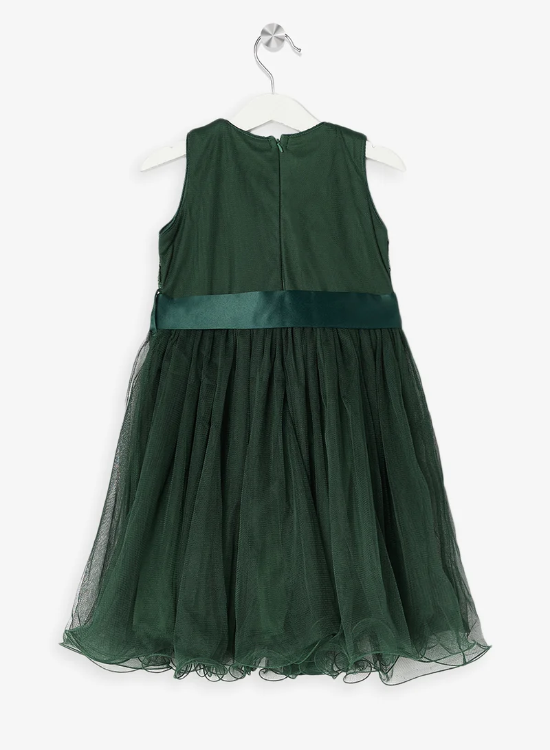 Little Golden Apple Little Sequin Top  Belted Dress