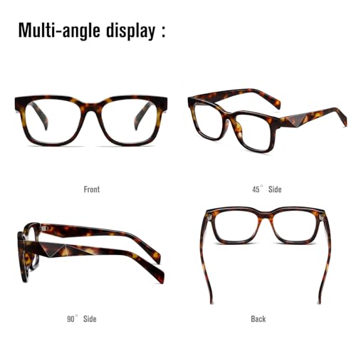 kimorn Blue Light Blocking Glasses,Anti Eyestrain & UV Protection,Square Frame Glasses for Women and Men (Tortoiseshell) - Image 4