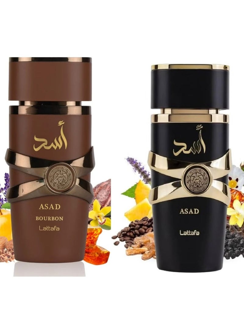 Lattafa Asad Bourbon Eau de Parfum 100 ml and Asad for Men by Lattafa Eau de Parfum 100 ml - Image 1