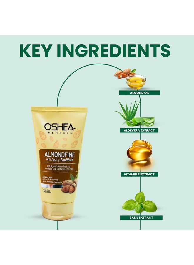 OSHEA Herbals Almondfine Anti Agening Gel Face Wash For All Skin Types | Deep Cleansing & Hydrates Skin With Almond Oil & Vitamin E 150Gm - Image 3
