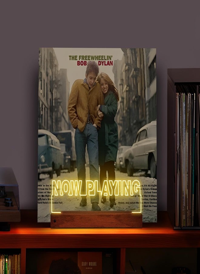 CoolGift Mart Now Playing Vinyl Record Stand Desktop, Light up Record Holder, Wooden Acrylic Display with 16 Color Lights for Albums, Room Decor, Gift for Vinyl Lovers - Image 2
