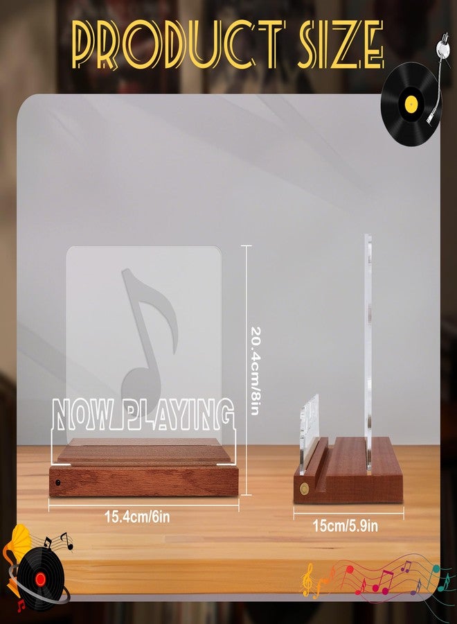 CoolGift Mart Now Playing Vinyl Record Stand Desktop, Light up Record Holder, Wooden Acrylic Display with 16 Color Lights for Albums, Room Decor, Gift for Vinyl Lovers - Image 5