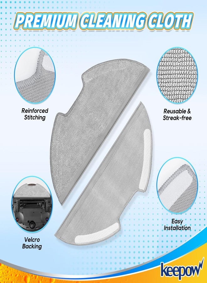 KEEPOW 8PCS Vacuum Replacement Parts Compatible with Eureka E10s E20 Plus Robotic Robot Vacuum Cleaner Microfiber Cleaning Cloth, E10s Mop Pad Washable Reusable Replacement Part - Image 4