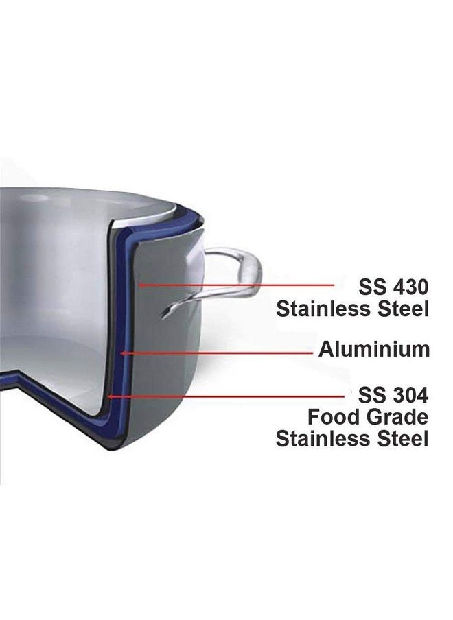 VINOD Vinod BHAKTEE Stainless Steel Platinum Triply Tasla(22 cm 1.8 L)  - Image 4