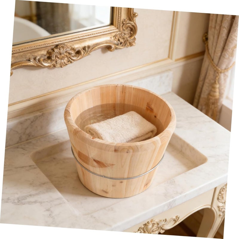 Wooden Hot Towel Bucket with Lid, 25x25x25cm Heated Towel Steamer Barrel for Spa, Sauna, and Home Bathroom Relaxation - Image 5