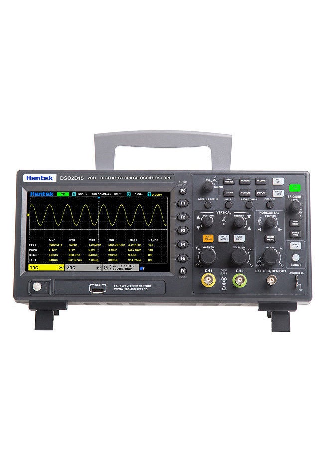 Hantek - Hantek DSO2D15 Digital Oscilloscope Meter Desktop Oscillograph Oscillometer 800 * 480 Pixel 7 Inch TFT LCD Screen 2CH+1CH Channels 150MHz Band Width 1GSa/s Sampling Rate Oscilloscope Multipurpose Tool - Image 1
