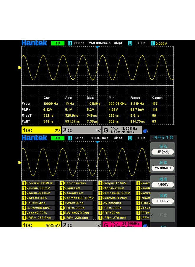 Hantek - Hantek DSO2D15 Digital Oscilloscope Meter Desktop Oscillograph Oscillometer 800 * 480 Pixel 7 Inch TFT LCD Screen 2CH+1CH Channels 150MHz Band Width 1GSa/s Sampling Rate Oscilloscope Multipurpose Tool - Image 1