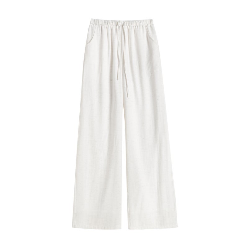 Women's Linen Straight Leg Pants - High Waist Loose Fit - Image 5