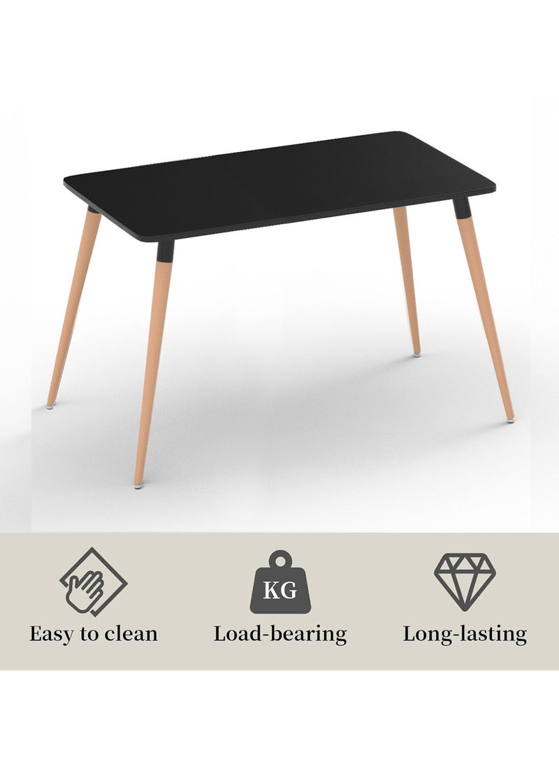 Mahmayi Mahmayi Cenare 7-Piece Dining Set for Kitchen, 140 X 80 Dining Table With 6 X DAW Arm Dining Chair - Black  - Image 2