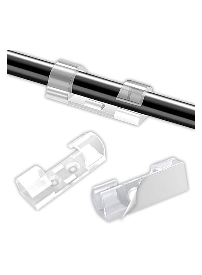 PROMASS Effortless Cable Organizer 75Pcs Self-Adhesive Clips for Home & Office - Transparent Cable Management Holders, Durable & Easy-to-Use wire Organizer Clips. Declutter with Style - Image 1