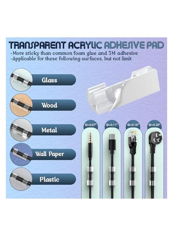 PROMASS Effortless Cable Organizer 75Pcs Self-Adhesive Clips for Home & Office - Transparent Cable Management Holders, Durable & Easy-to-Use wire Organizer Clips. Declutter with Style - Image 4