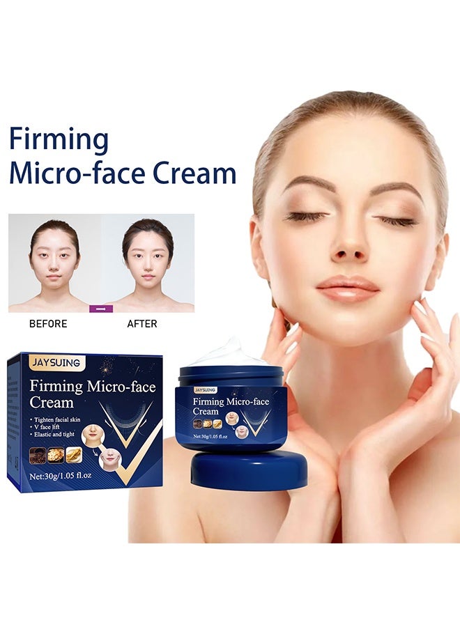 Jaysuing Firming Micro -Face  Cream, V-Shape Slimming Cream, Advanced Skin Tightening Cream For Tightening Skin, Fine lines, Loose & Sagging Skin - Image 1