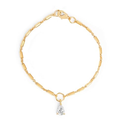 MINUTIAE Gold-Plated Crystals Link Bracelet For Womens and Girls_MNT0376PD_G - Image 1