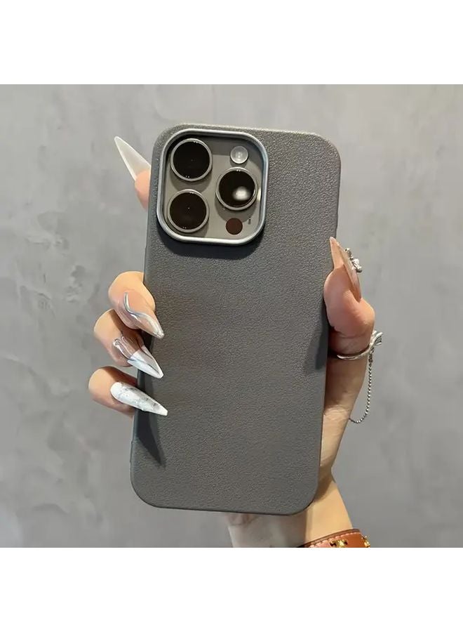 Brown Vintage Retro Solid Color Phone Case For iPhone 14 Plus Premium Luxury Cover - Image 3