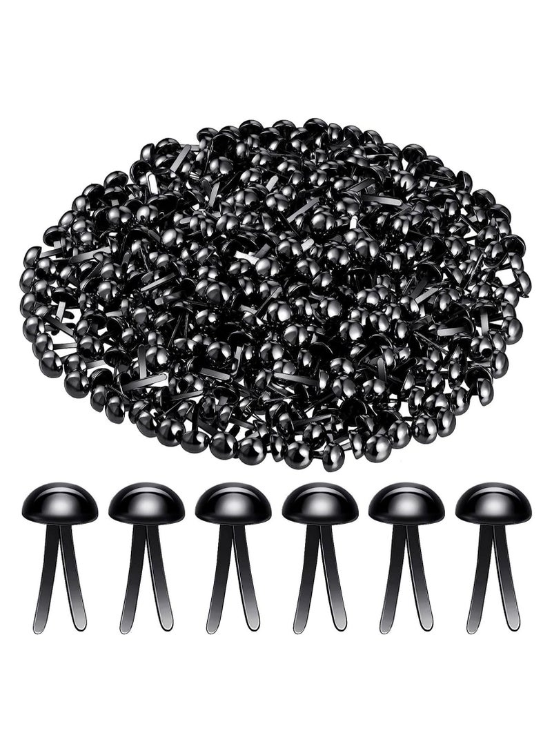 SYOSI Paper Fasteners Brads 500 Pieces Round Fasteners for Art Crafting School Project, Decorative, Paper Craft, Scrapbooking, DIY Supplies, Mini Brads Fasteners, 8 x 15 mm - Black - Image 1