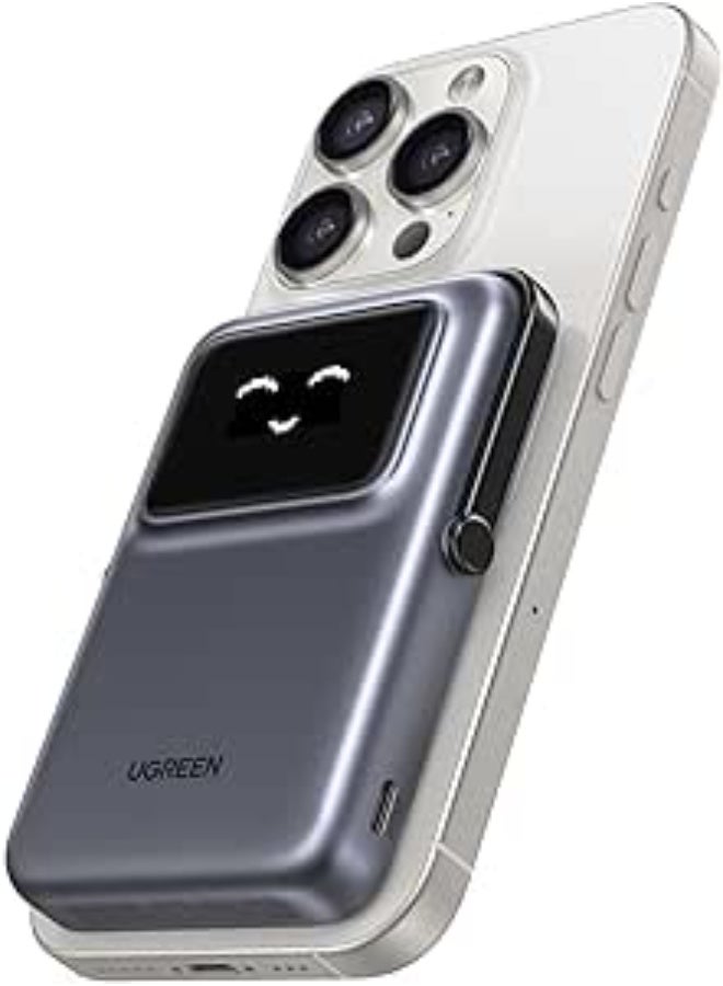 UGREEN Uno Magsafe Power Bank 10000mAh Qi2 Certified 15W iPhone16 Pro Max Fast Charging Magnetic Portable Charger with Foldable Stand and TFT Display Battery Pack Wireless for iPhone 16-12 Series