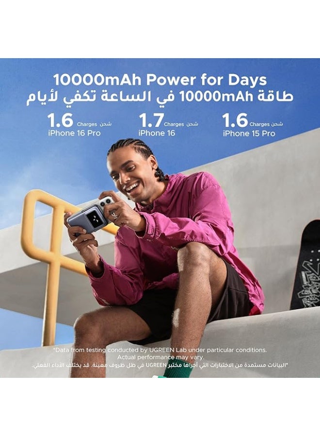 UGREEN ECO UGREEN Uno Magsafe Power Bank 10000mAh Qi2 Certified 15W iPhone16 Pro Max Fast Charging Magnetic Portable Charger with Foldable Stand and TFT Display Battery Pack Wireless for iPhone 16-12 Series - Image 4