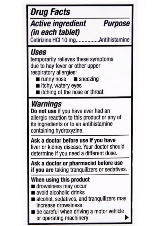 بيريجو أقراص هيدروكلوريد السيتريزين 10 ملغ، 300 قرص - Image 3